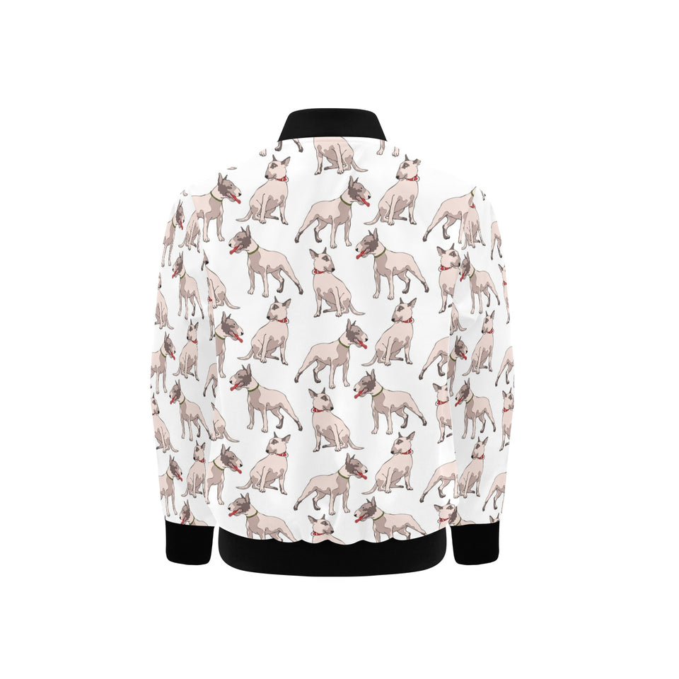 Bull Terrier Pattern Print Design 04 Kids' Boys' Girls' Bomber Jacket
