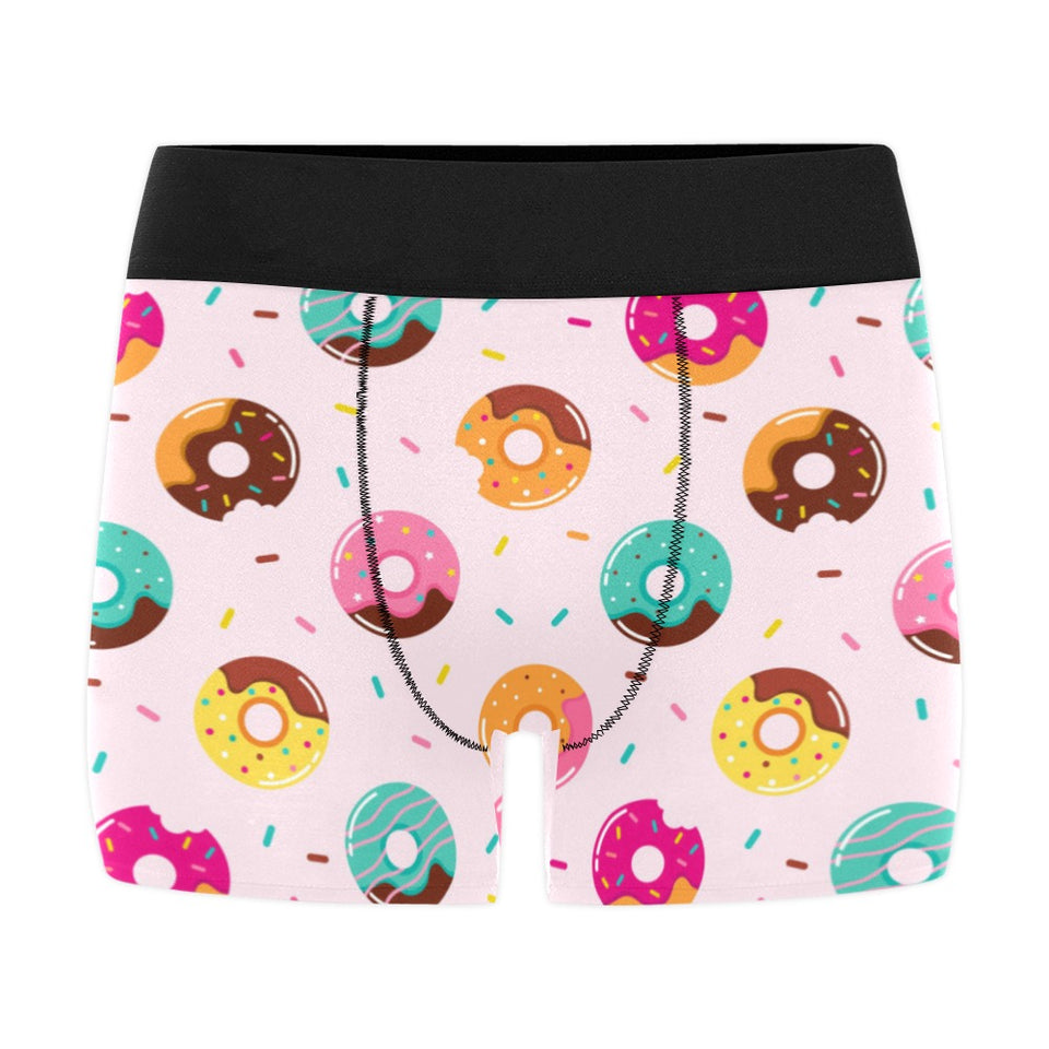 Donut pattern glaze pink background Men's All Over Print Boxer Briefs Men's Underwear