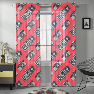 Camera Pattern Print Design 05 Gauze Curtain