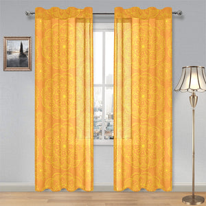 Orange traditional indian element pattern Gauze Curtain
