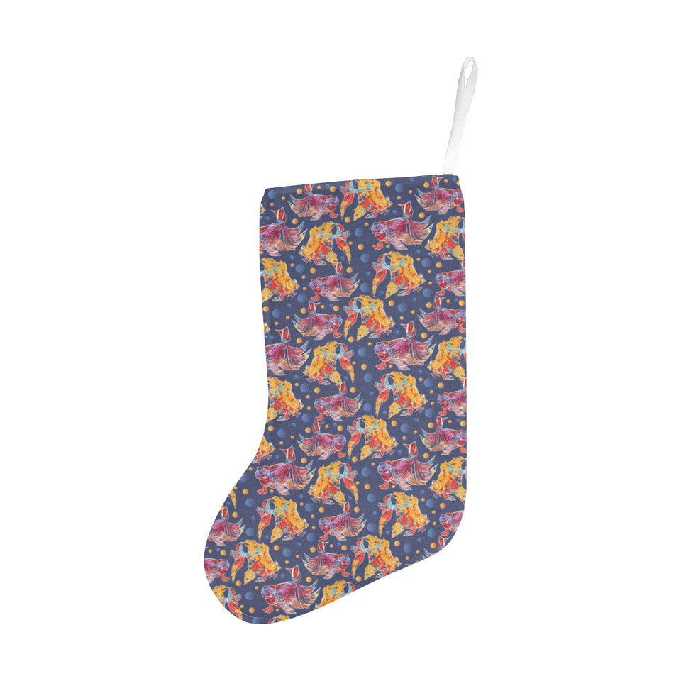 Goldfish Pattern Print Design 05 Christmas Stocking