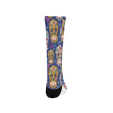 Sugar skull flower pattern Crew Socks