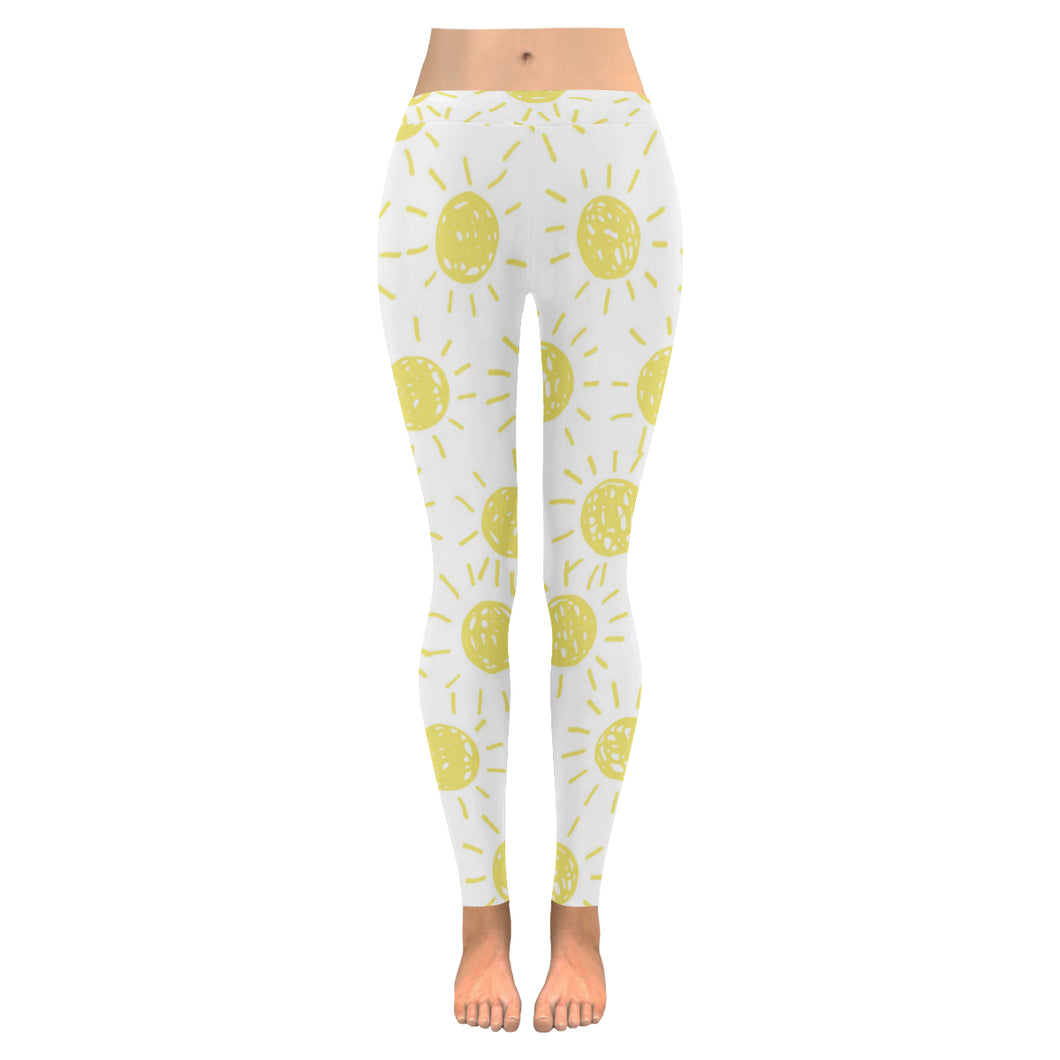 hand drawn sun pattern Women's Legging Fulfilled In US