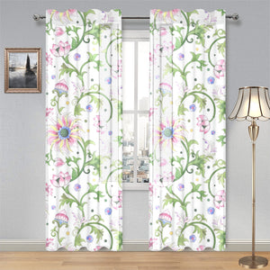 Beautiful pink lotus waterlily leaves pattern Gauze Curtain