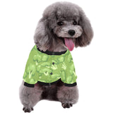 Broccoli pattern green background All Over Print Pet Dog Round Neck Fuzzy Shirt