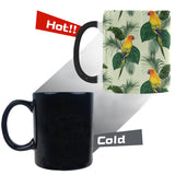 Beautiful parrot palm leaves pattern Morphing Mug Heat Changing Mug