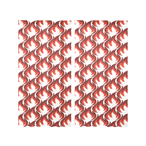 Fire flame symbol design pattern Gauze Curtain