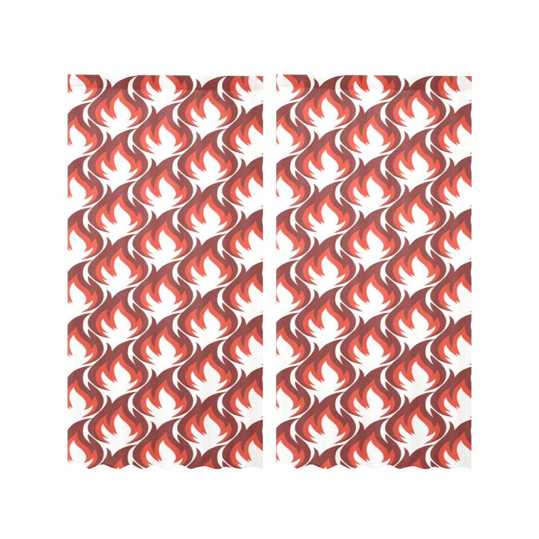 Fire flame symbol design pattern Gauze Curtain