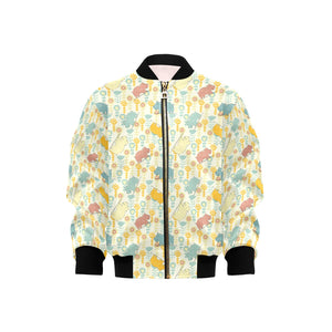 Hippopotamus Pattern Print Design 04 Kids' Boys' Girls' Bomber Jacket