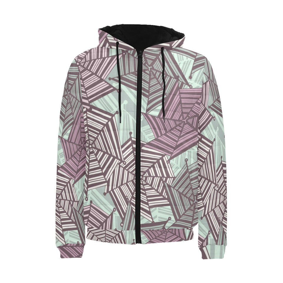 Spider web cobweb design color pattern Men's Padded Hooded Jacket