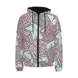 Spider web cobweb design color pattern Men's Padded Hooded Jacket