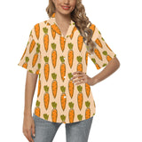 Carrot Pattern Print Design 04 Women's All Over Print Hawaiian Shirt