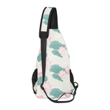 Pink lotus waterlily leaves pattern All Over Print Chest Bag