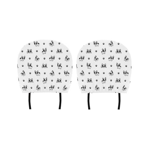 Cute french bulldog paw pattern Car Headrest Cover