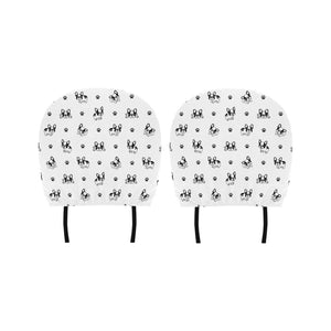 Cute french bulldog paw pattern Car Headrest Cover