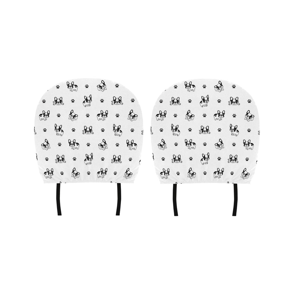 Cute french bulldog paw pattern Car Headrest Cover