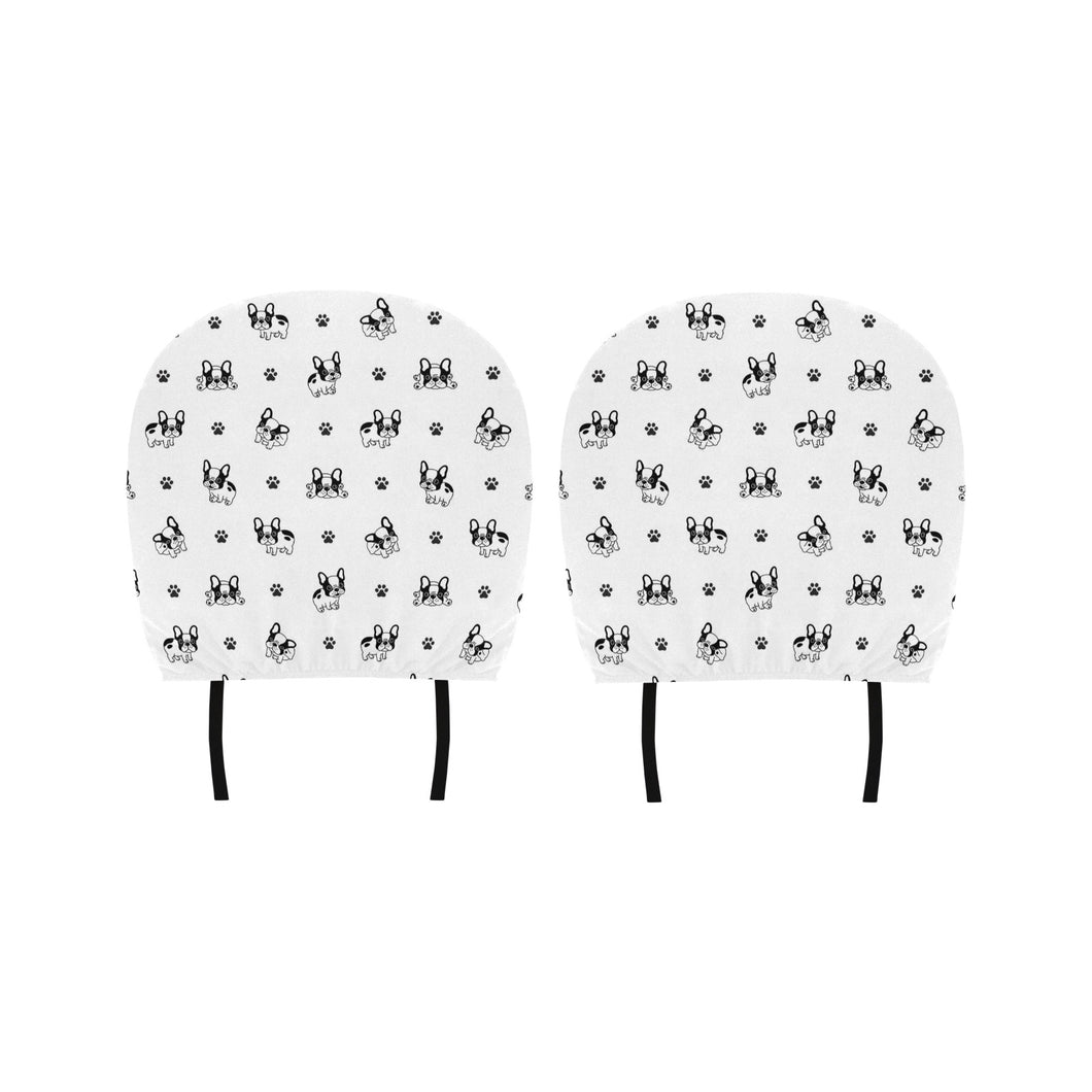 Cute french bulldog paw pattern Car Headrest Cover
