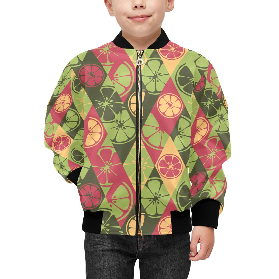 Cool Geometric lime pattern Kids' Boys' Girls' Bomber Jacket