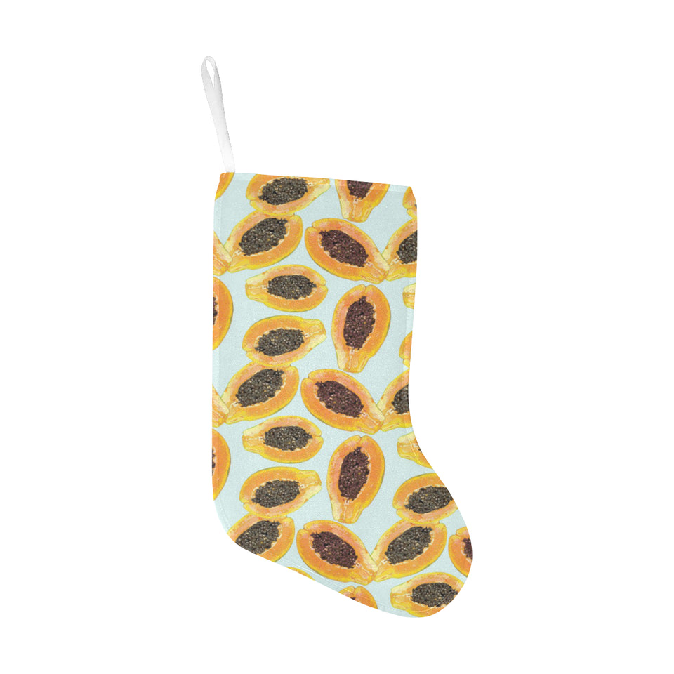 Watercolor papaya pattern Christmas Stocking