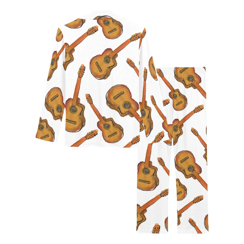 Paint Guitar Pattern Women's Long Pajama Set