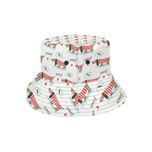 Cute dachshund bone pattern Unisex Bucket Hat