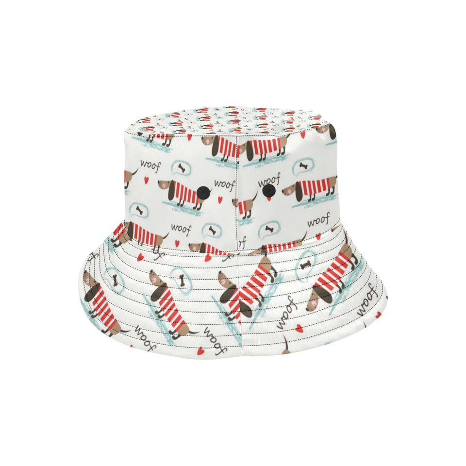 Cute dachshund bone pattern Unisex Bucket Hat