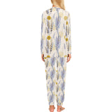 Lavender modern pattern blackground Women's All Over Print Pajama Set