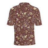 Coffee bean flower pattern Men's All Over Print Polo Shirt