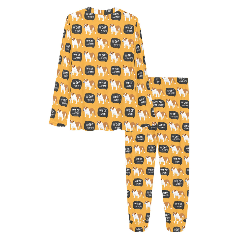 English Bulldog Pattern Print Design 04 Women's All Over Print Pajama Set