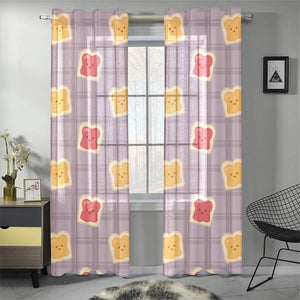 Bread Toast Pattern Print Design 05 Gauze Curtain