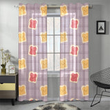 Bread Toast Pattern Print Design 05 Gauze Curtain