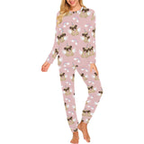 Cute unicorn pug pattern Women's All Over Print Pajama Set