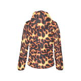 Fire flame dark pattern Women's Padded Hooded Jacket