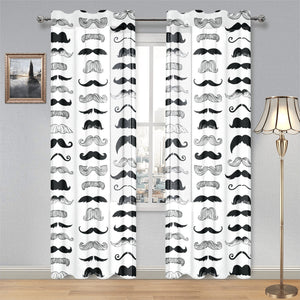 Mustache Beard Pattern Print Design 04 Gauze Curtain