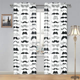 Mustache Beard Pattern Print Design 04 Gauze Curtain