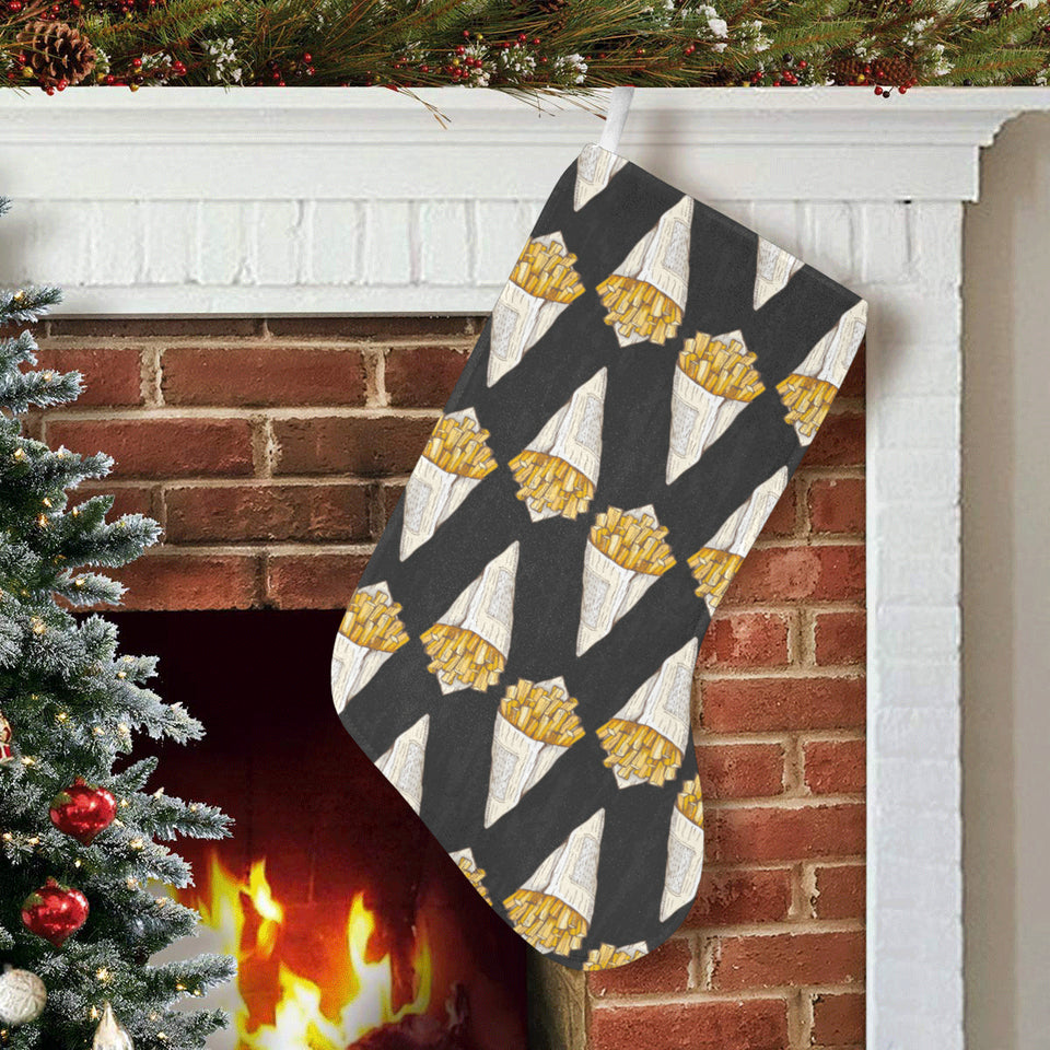 French fries dark background Christmas Stocking