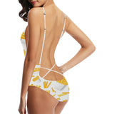 French fries white paper box pattern Women's One-Piece Swimsuit