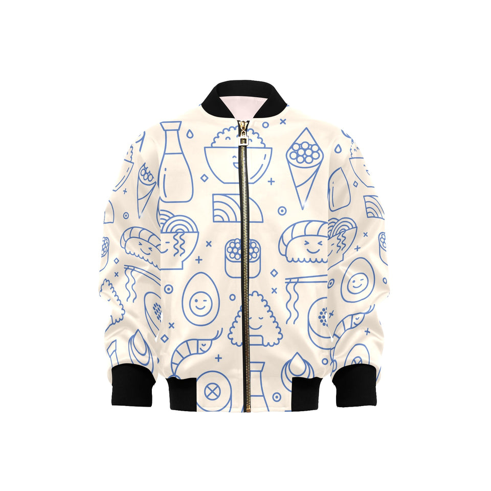 Cute sushi icon pattern Kids' Boys' Girls' Bomber Jacket