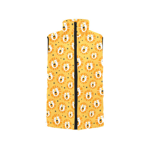 Lion Pattern Print Design 03 Men's Padded Vest
