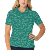 Math Pattern Print Design 01 Women's All Over Print Polo Shirt