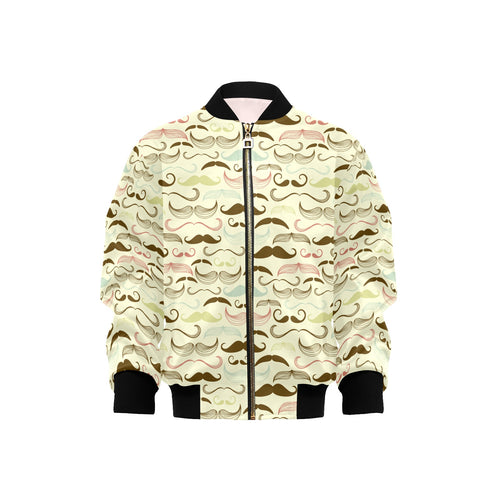 Mustache Beard Pattern Print Design 01 Kids' Boys' Girls' Bomber Jacket