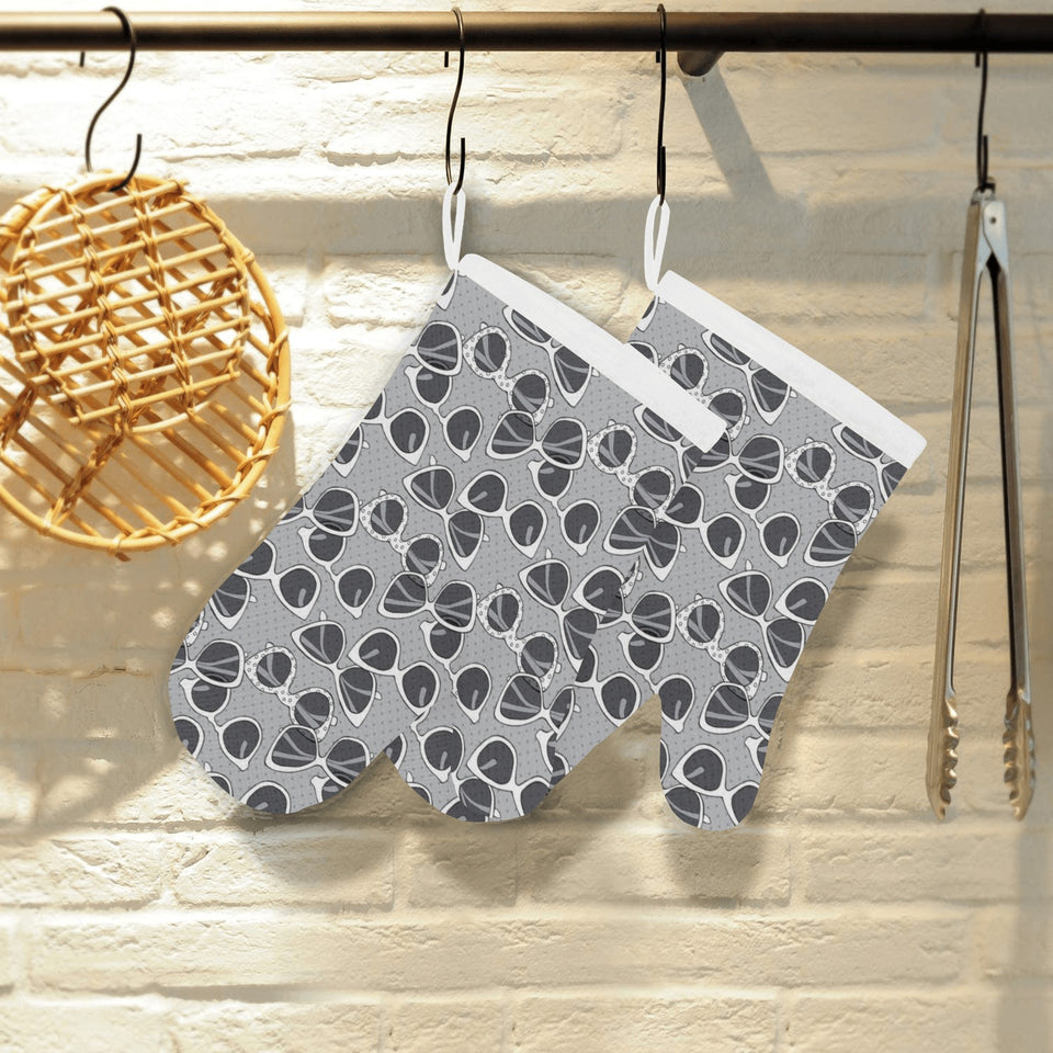 Sun Glasses Pattern Print Design 04 Heat Resistant Oven Mitts