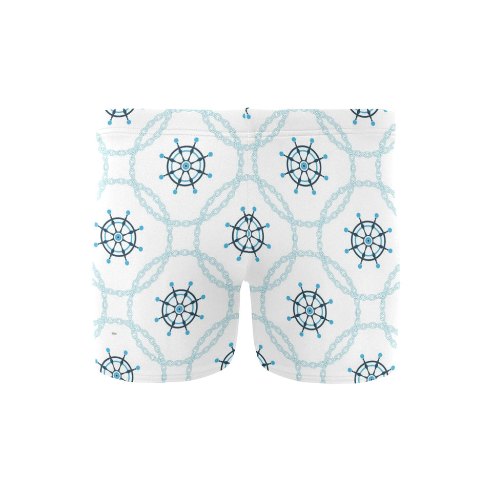 nautical steering wheel chain Men's Swimming Trunks