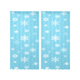 Snowflake pattern blue background Gauze Curtain