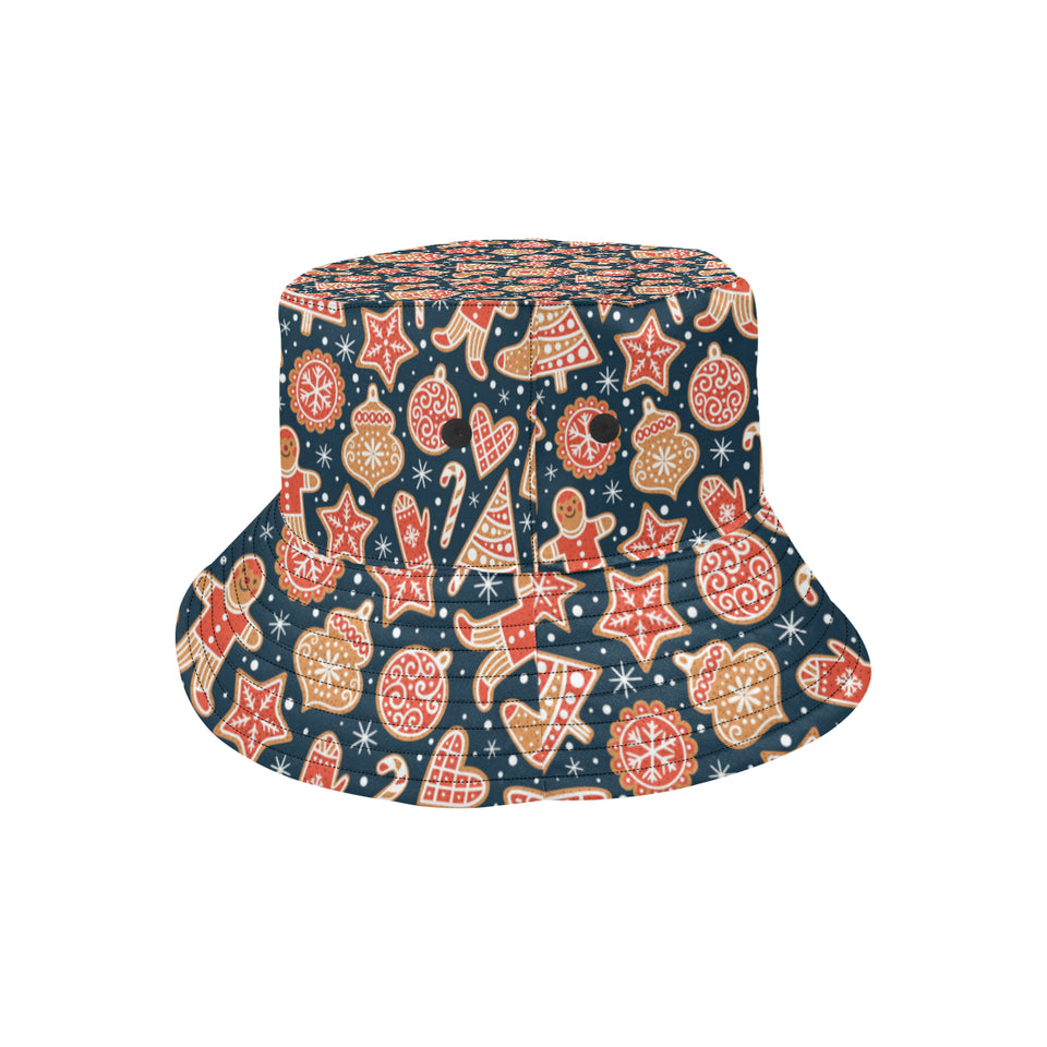 Christmas gingerbread cookie pattern Unisex Bucket Hat