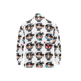 Cute ninja design pattern Men's Long Sleeve Polo Shirt