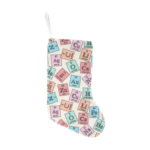 Chemistry Periodic Table Pattern Print Design 02 Christmas Stocking
