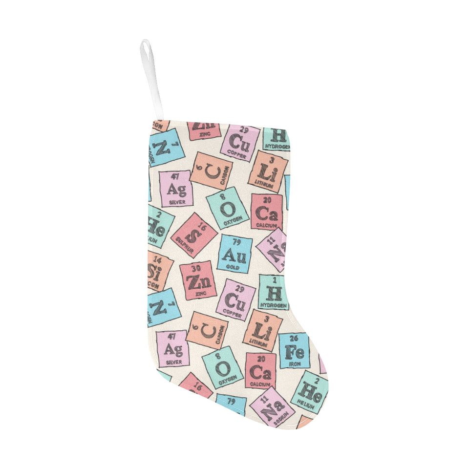 Chemistry Periodic Table Pattern Print Design 02 Christmas Stocking