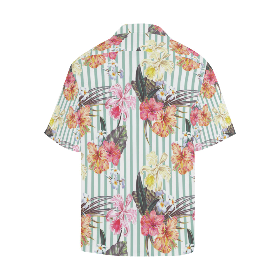 Colorful orchid flower pattern Men's All Over Print Hawaiian Shirt