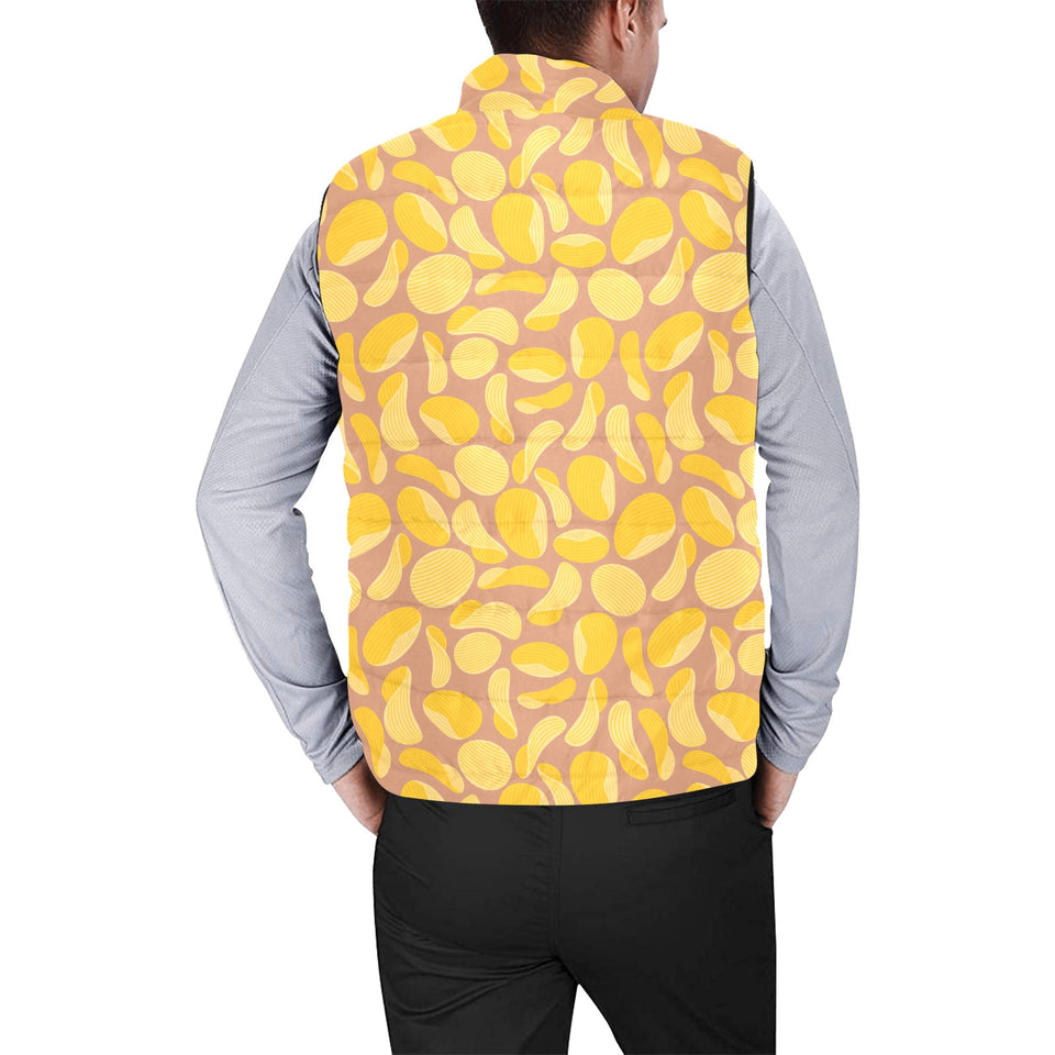 Potato Chips Pattern Print Design 01 Men's Padded Vest